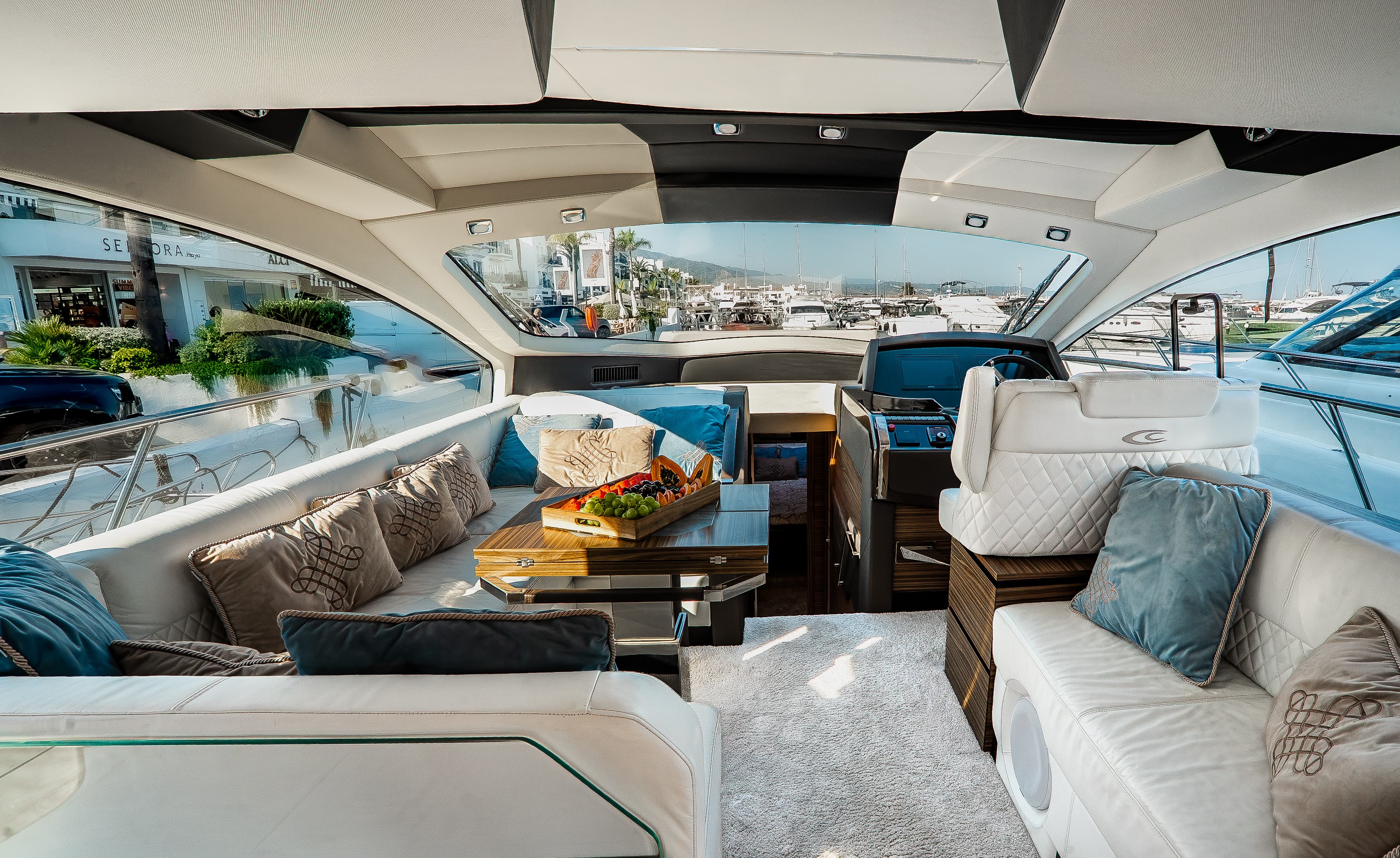 Cobrey 50 Fly "Swederm" interior — luxury yacht Marbella 10