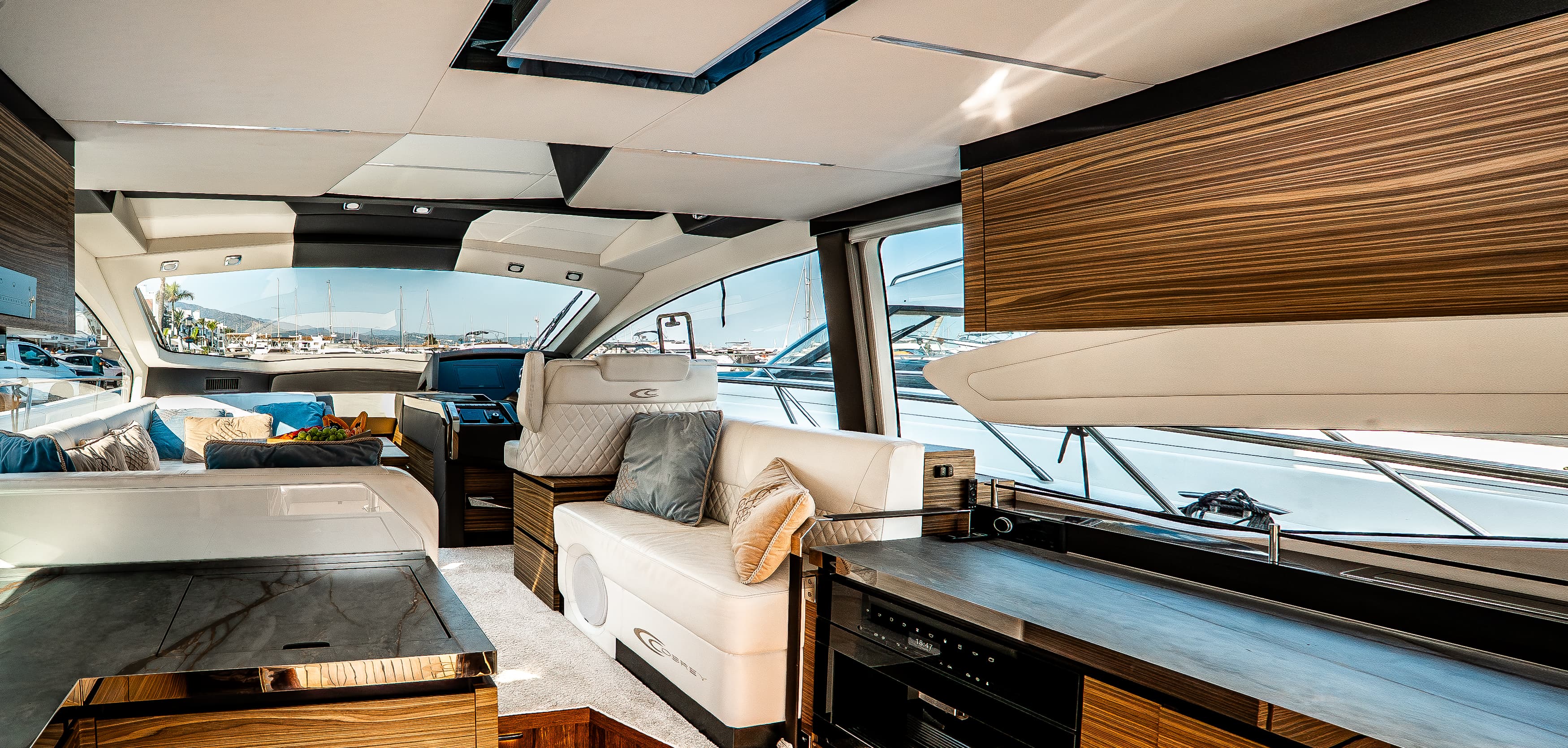 Cobrey 50 Fly "Swederm" interior — luxury yacht Marbella 9